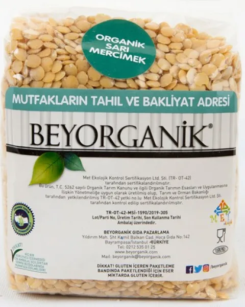 Beyorganik Organik Sarı Mercimek 1 kg Bakliyat