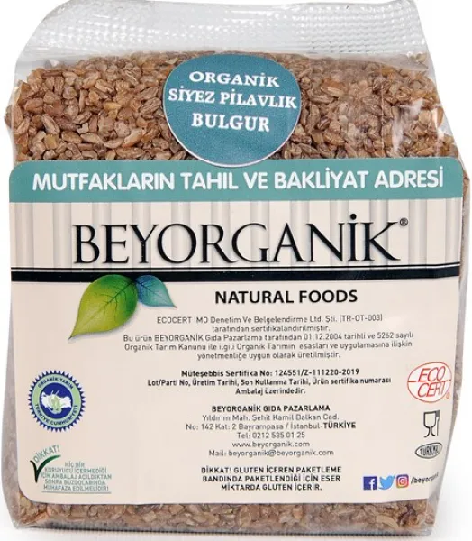 Beyorganik Organik Siyez Pilavlık Bulgur 500 gr Bakliyat