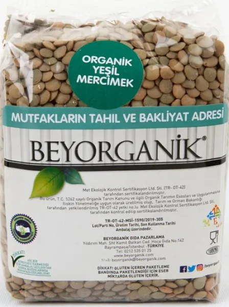 Beyorganik Organik Yeşil Mercimek 1 kg Bakliyat