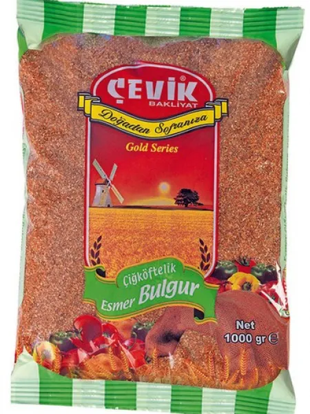 Çevik Esmer Çiğ Köftelik Bulgur 1 kg Bakliyat