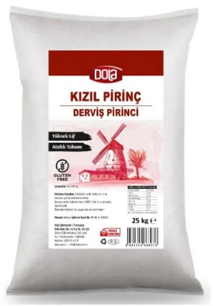Dola Ata Tohum Derviş Pirinci Kızıl Pirinç 25 kg Bakliyat
