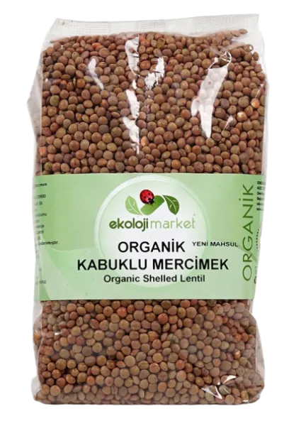 Ekoloji Market Organik Kabuklu Mercimek 500 gr Bakliyat