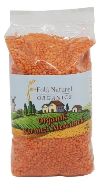 Fold Naturel Organik Kırmızı Mercimek 1 kg Bakliyat