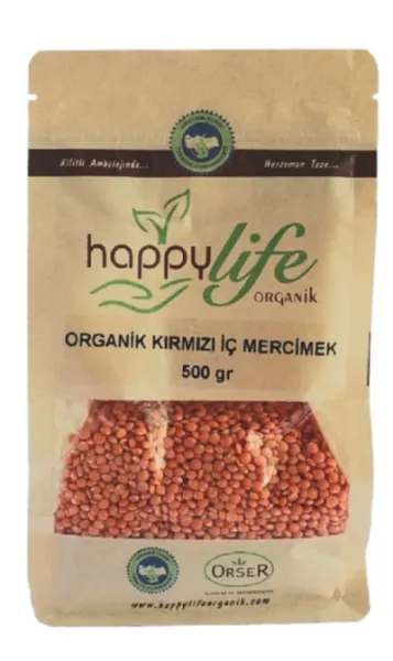Happy Life Organik Kırmızı Mercimek 500 gr Bakliyat