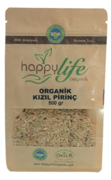Happy Life Organik Kızıl Pirinç 500 gr Bakliyat