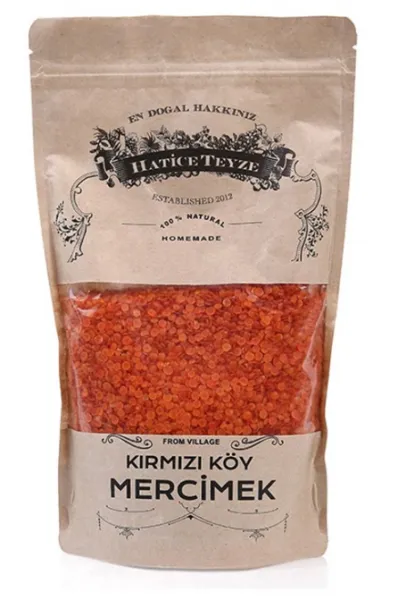 Hatice Teyze Kırmızı Köy Mercimek 500 gr Bakliyat