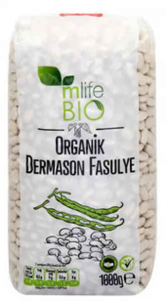 M Life Organik Dermason Fasulye 1 kg Bakliyat