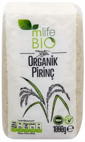 M Life Organik Pirinç 1 kg Bakliyat
