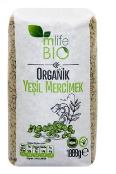 M Life Organik Yeşil Mercimek 1 kg Bakliyat