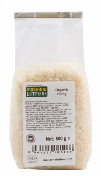 Makarna Lütfen Organik Pirinç 500 gr Bakliyat