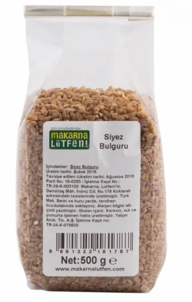 Makarna Lütfen Siyez Bulgur 500 gr Bakliyat