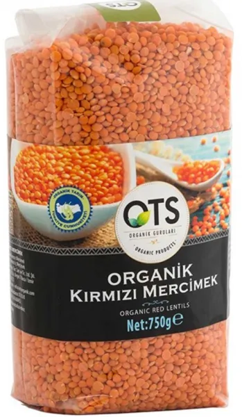 OTS Organik Kırmızı Mercimek 750 gr Bakliyat