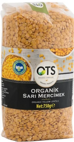 OTS Organik Sarı Mercimek 750 gr Bakliyat