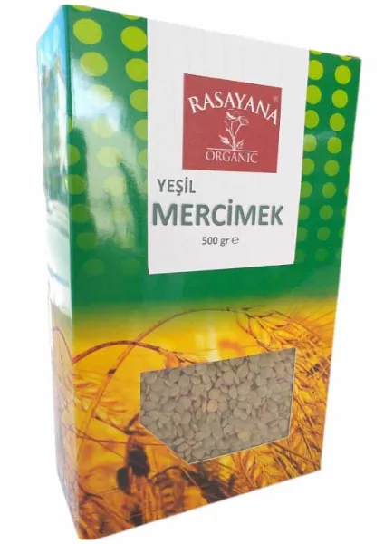 Rasayana Organik Yeşil Mercimek 500 gr Bakliyat