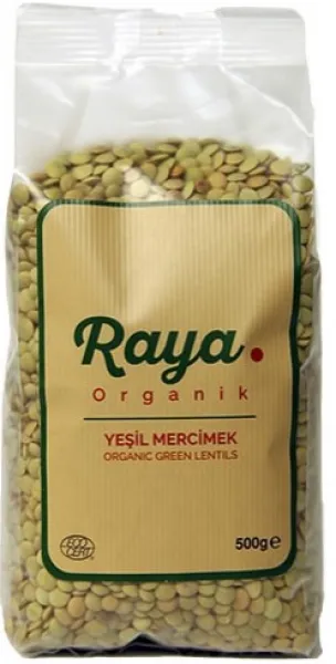 Raya Organik Yeşil Mercimek 500 gr Bakliyat