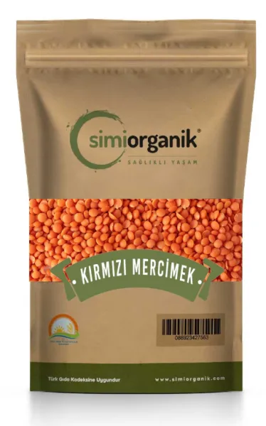 Simi Organik 1. Sınıf Kırmızı Mercimek 1 kg Bakliyat