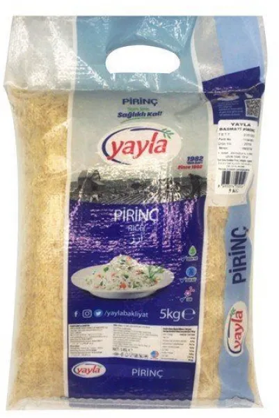 Yayla Gurme Basmati Pirinci 5 kg Bakliyat