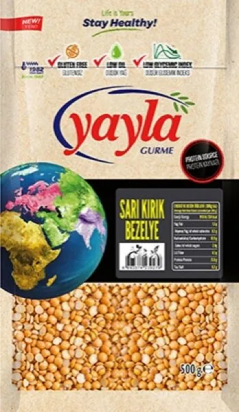 Yayla Gurme Sarı Kırık Bezelye 500 gr Bakliyat