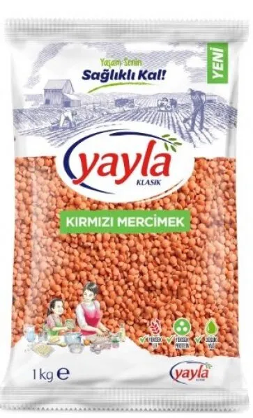 Yayla Kırmızı Mercimek 1 kg Bakliyat