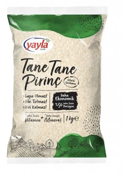 Yayla Tane Tane Pirinç 1 kg Bakliyat