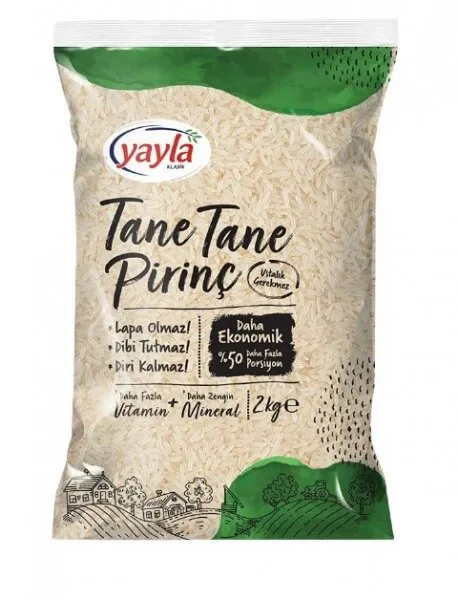 Yayla Tane Tane Pirinç 2 kg Bakliyat