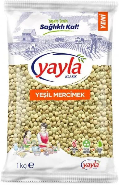 Yayla Yeşil Mercimek 1 kg Bakliyat