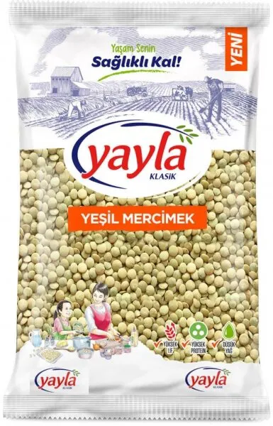 Yayla Yeşil Mercimek 2 kg Bakliyat