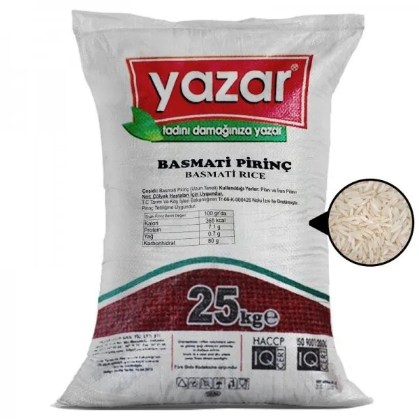 Yazar Basmati Pirinç 25 kg Bakliyat