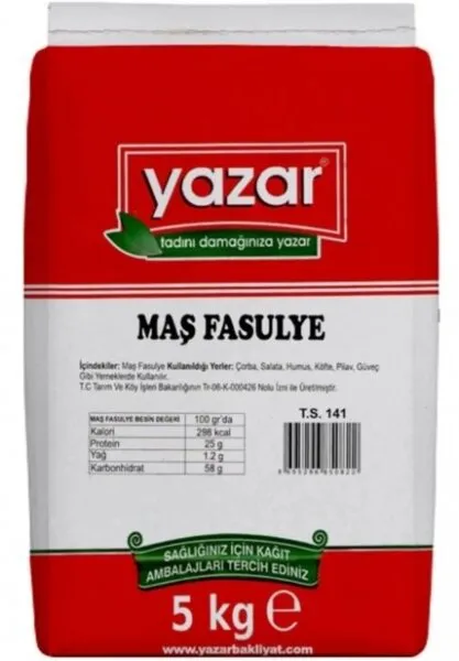 Yazar Maş Fasulye 5 kg Bakliyat