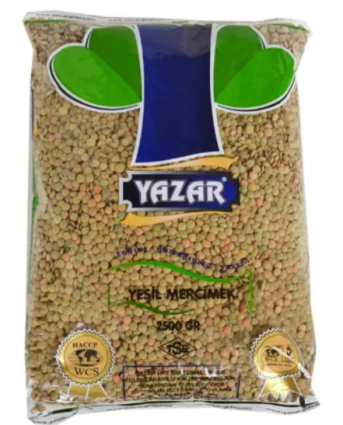 Yazar Yeşil Mercimek 2.5 kg Bakliyat