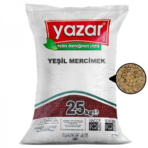 Yazar Yeşil Mercimek 25 kg Bakliyat