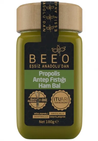 BEE'O Propolis Antep Fıstığı Ham Bal 180 gr Bal