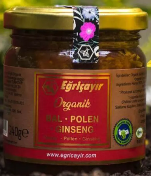 Eğriçayır Organik Bal Polen Ginseng 240 gr Bal