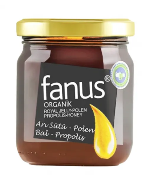 Fanus Organik Arısütü Propolis Polen Bal Karışımı 240 gr Bal