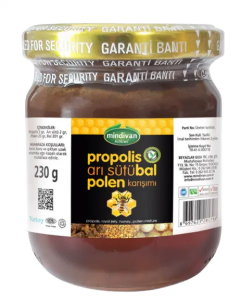 Mindivan Propolis Polen Arı Sütü Bal 230 gr Bal