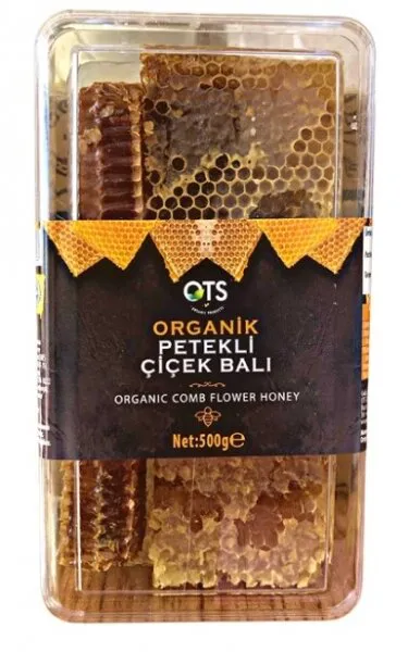 OTS Organik Petekli Çiçek Balı 500 gr Bal