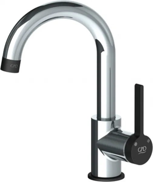 GPD Gildo MTL165-K-S Krom / Siyah Lavabo Bataryası