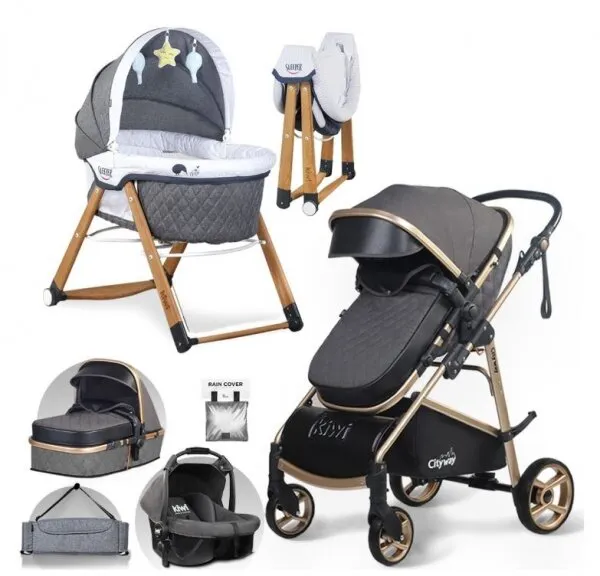 Kiwi City Way 6 In 1 Sleeper Travel Sistem Bebek Arabası