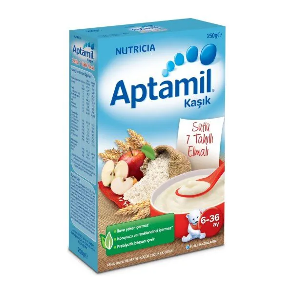 Aptamil Sütlü 7 Tahıllı Elmalı 250 gr Kaşık Mama