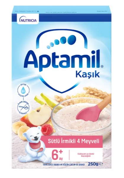 Aptamil Sütlü İrmikli 4 Meyveli Kaşık Maması 250 gr Kaşık Mama