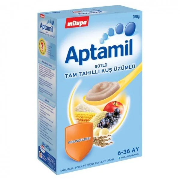 Aptamil Sütlü Tam Tahıllı Kuş Üzümlü 250 gr Kaşık Mama