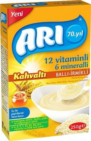 ARI 12 Vitaminli 6 Mineralli Ballı İrmikli Pirinçli 250 gr Kaşık Mama