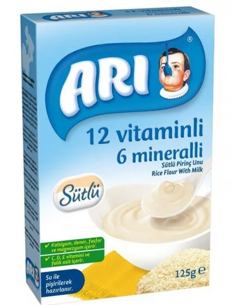 ARI 12 Vitaminli 6 Mineralli Sütlü Pirinçli 125 gr 125 gr Kaşık Mama