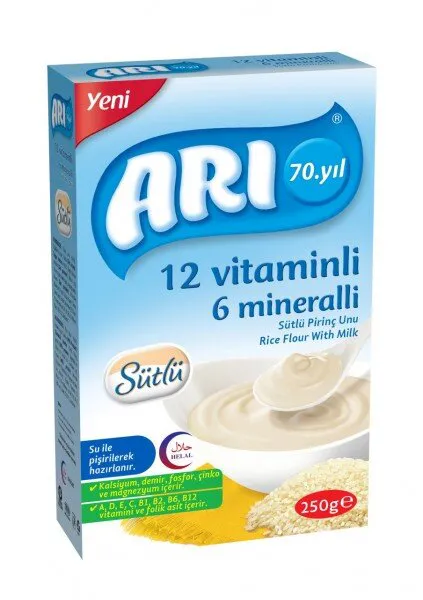 ARI 12 Vitaminli 6 Mineralli Sütlü Pirinçli 250 gr 250 gr Kaşık Mama