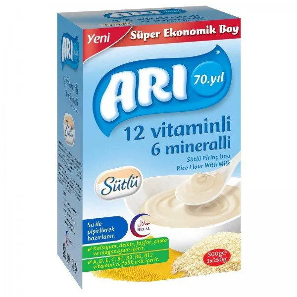 ARI 12 Vitaminli 6 Mineralli Sütlü Pirinçli 500 gr 500 gr Kaşık Mama