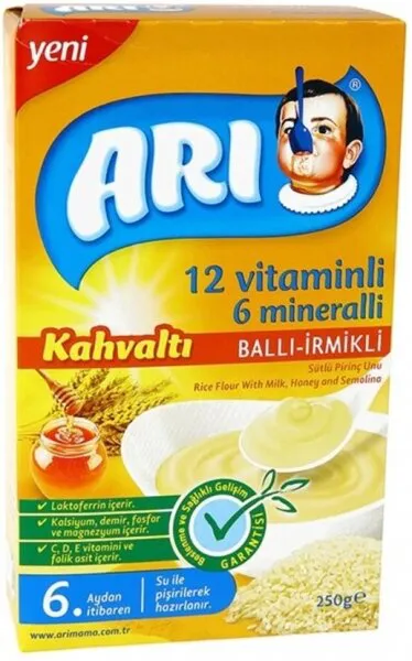 ARI Ballı İrmikli Sütlü Pirinç Unu 250 gr 250 gr Kaşık Mama