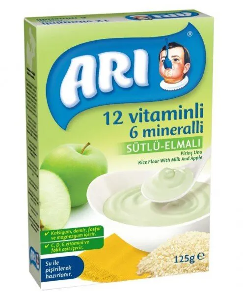 ARI Sütlü Elmalı Pirinç Unu 125 gr Kaşık Mama