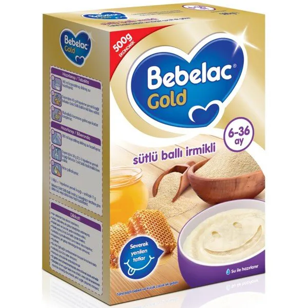 Bebelac Gold Sütlü Ballı İrmikli 500 gr Kaşık Mama