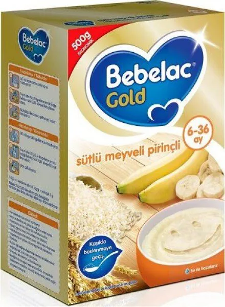 Bebelac Gold Sütlü Meyveli Pirinçli 500 gr Kaşık Mama