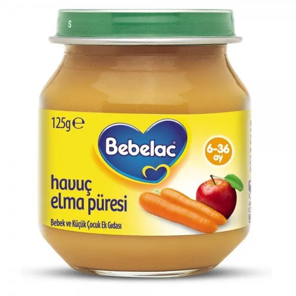 Bebelac Havuç Elma Püresi 125 gr Kavanoz Mama